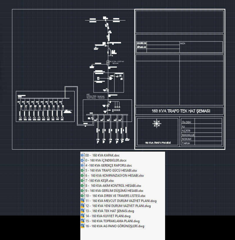 160 KVA Trafo Projesi