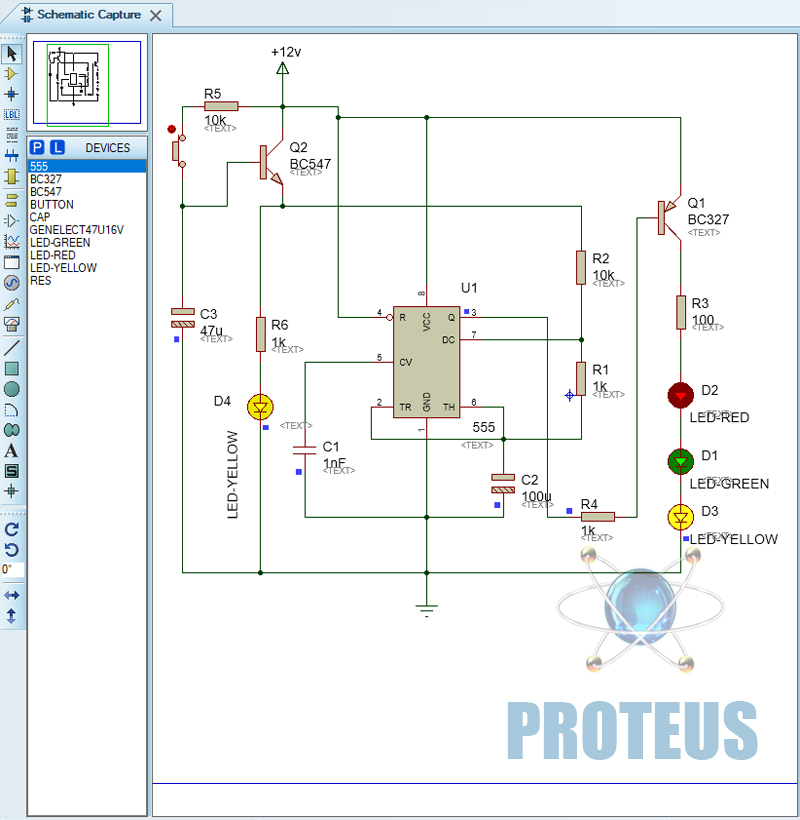555 Entegreli Buton Kontrollü Flasör Devresi