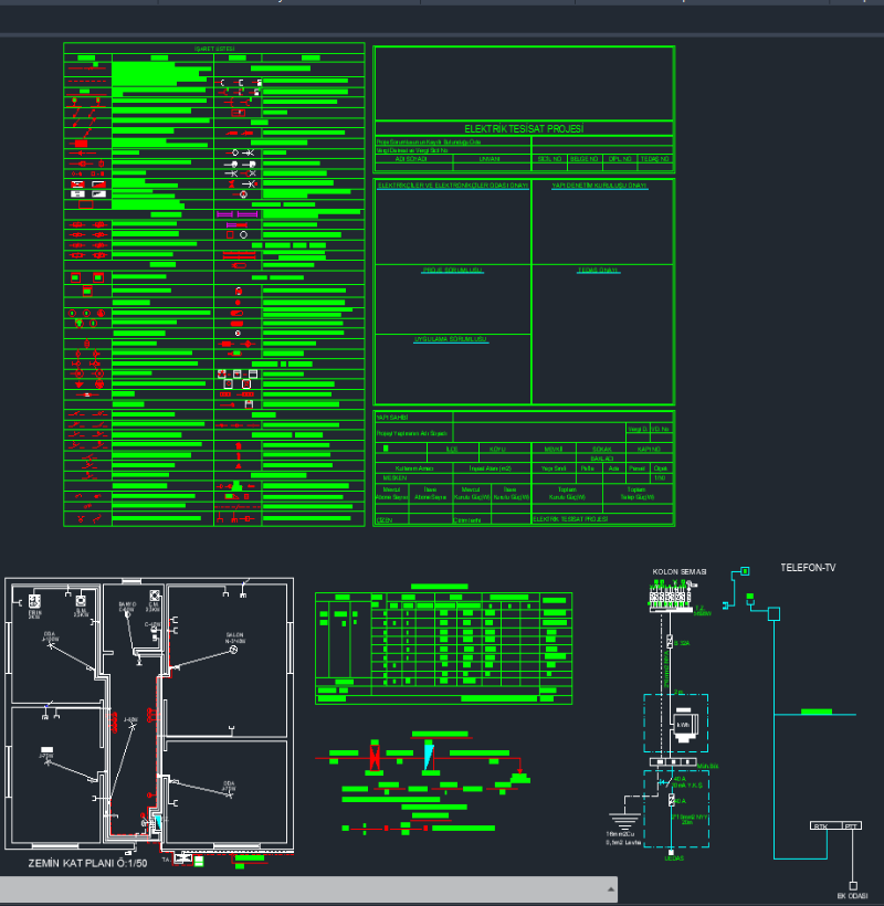 AutoCAD Tek Katlı Proje