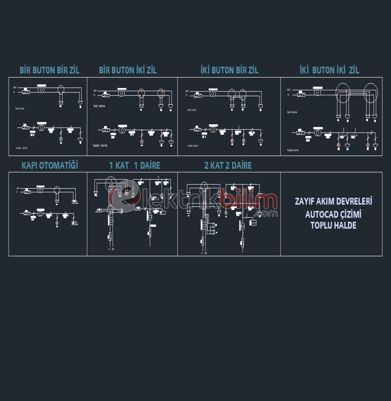AutoCAD ile Tüm Zayıf Akım Devre Çizimleri