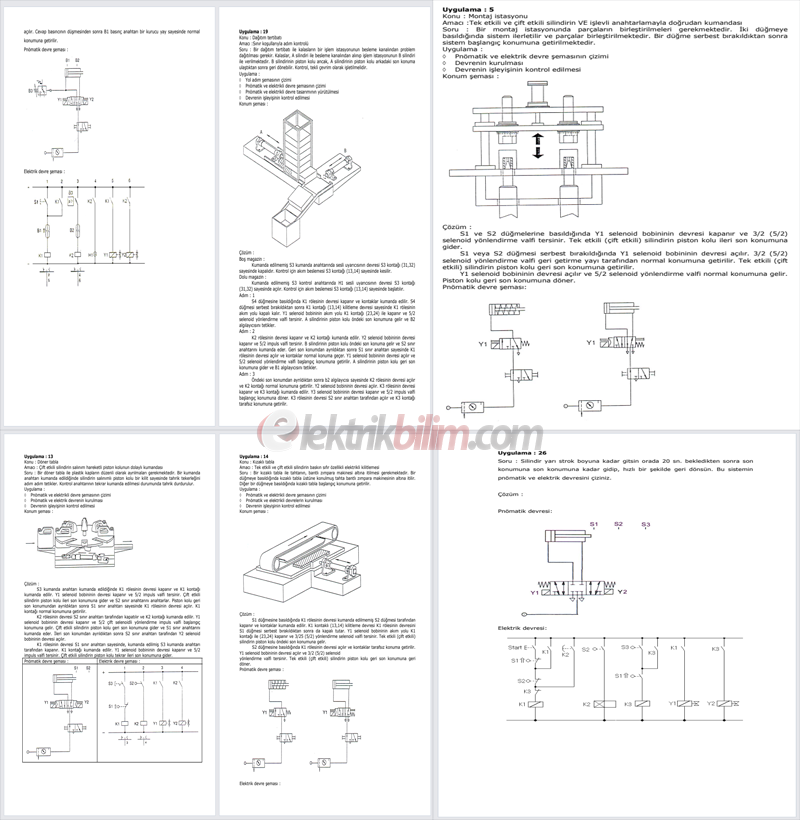 Elektropnömatik Uygulama Temrinleri