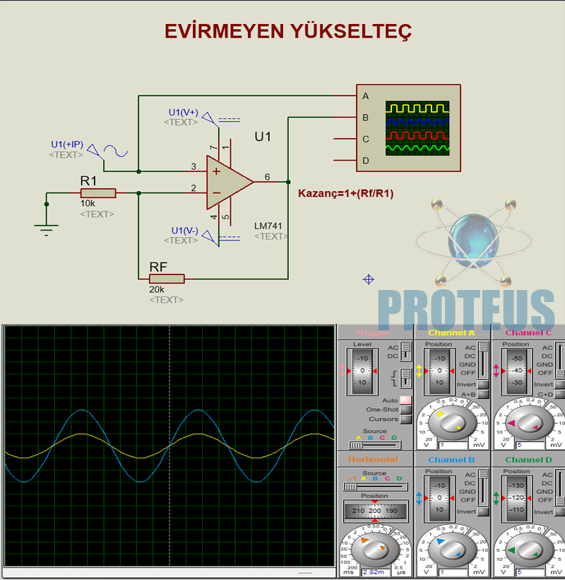 Evirmeyen Yükselteç Proteus ISIS Uygulaması