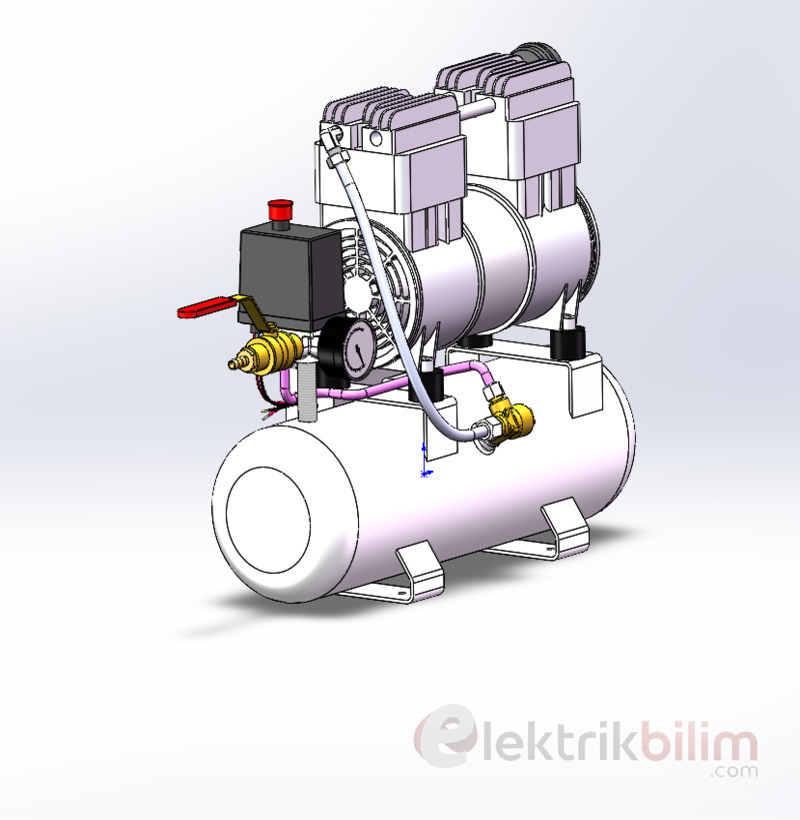 Hava Kompresörü SolidWorks Çizimi