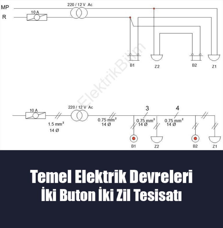 İki Buton İki Zil Tesisatı
