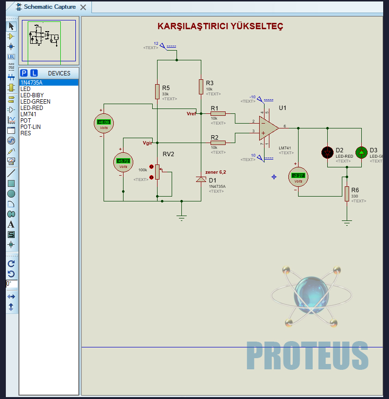 Karşılaştırıcı Yükselteç Proteus ISIS Uygulaması.jpg