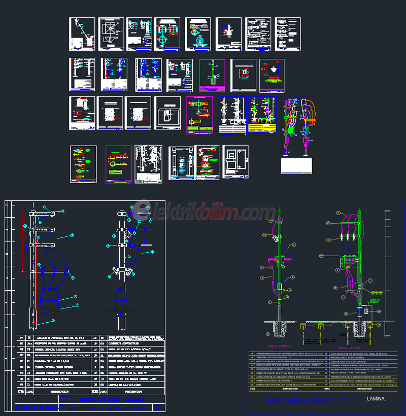 Orta Gerilim Direk Trafo Donanım Detay Çizimleri