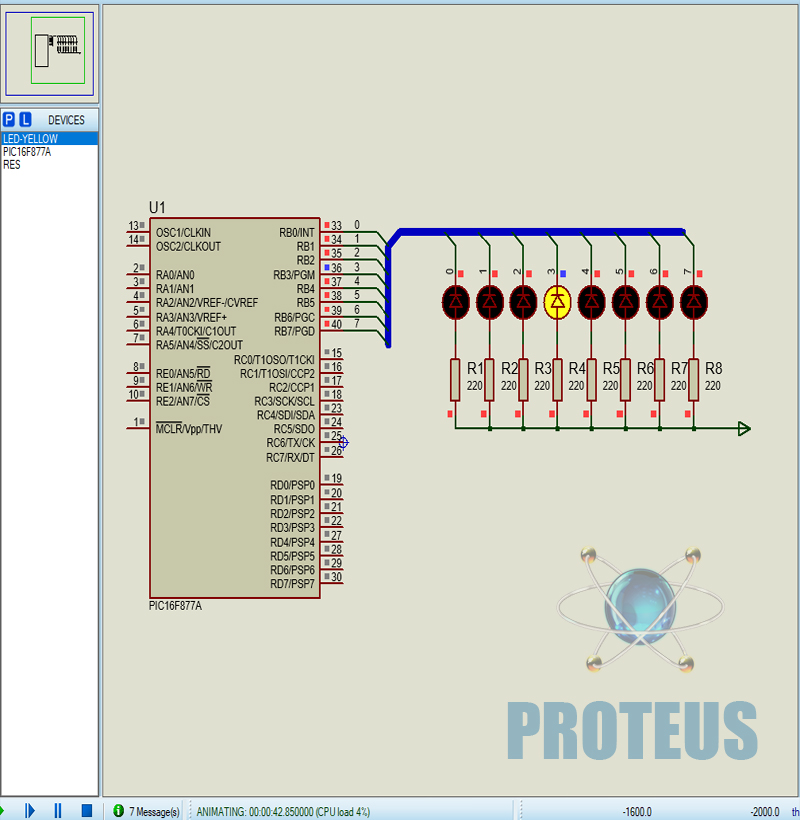 PIC İle Yürüyen Işık Devresi