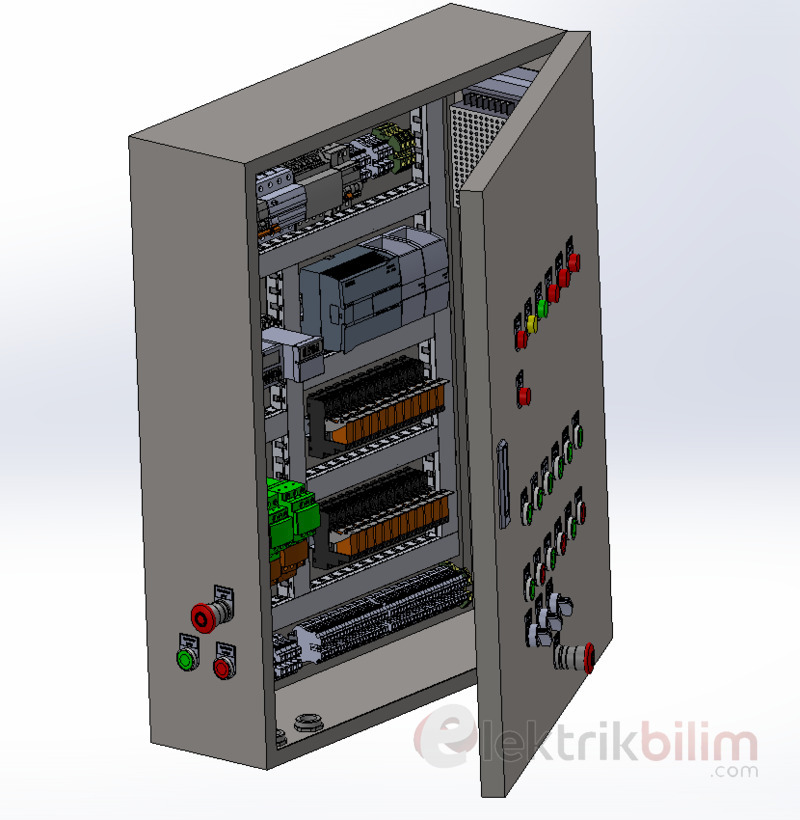PLC Kontrol Paneli SolidWorks Çizimi