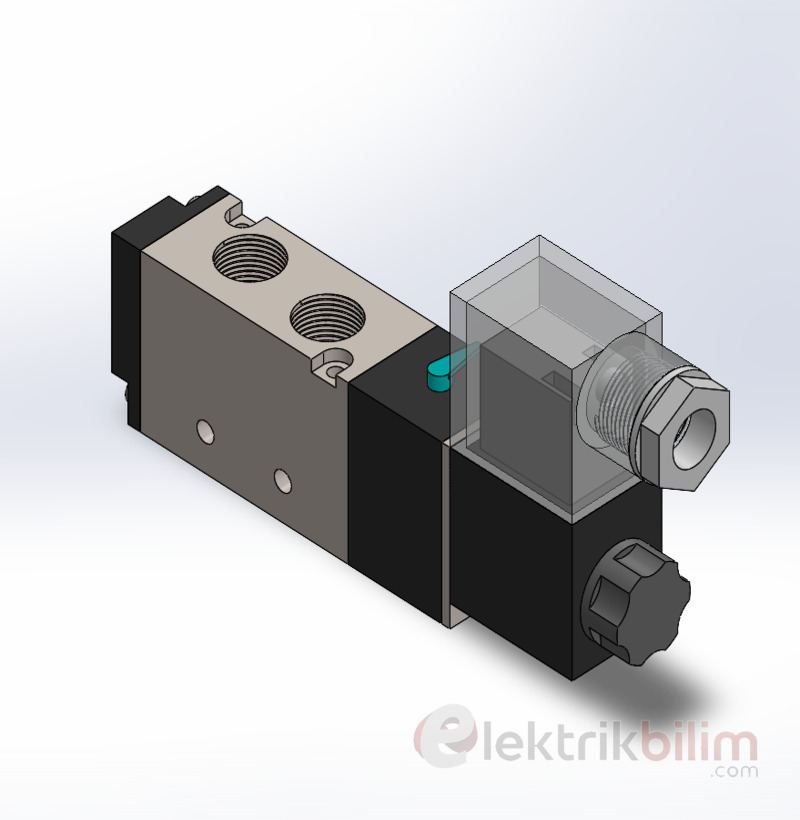 Pnömatik Solenoid Valf Solidworks Çizimi
