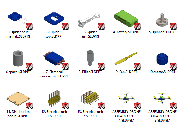 SolidWorks Drone Quadcopter Çizimi.png