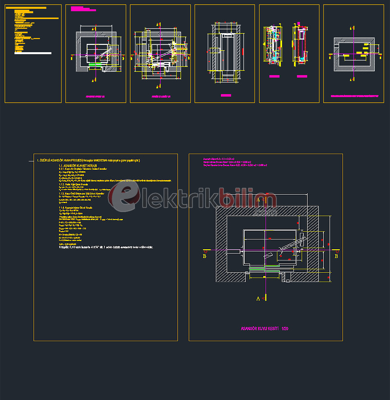 Yaya Asansörü Avan Projesi AutoCAD Çizimi